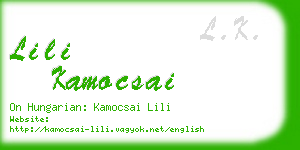 lili kamocsai business card